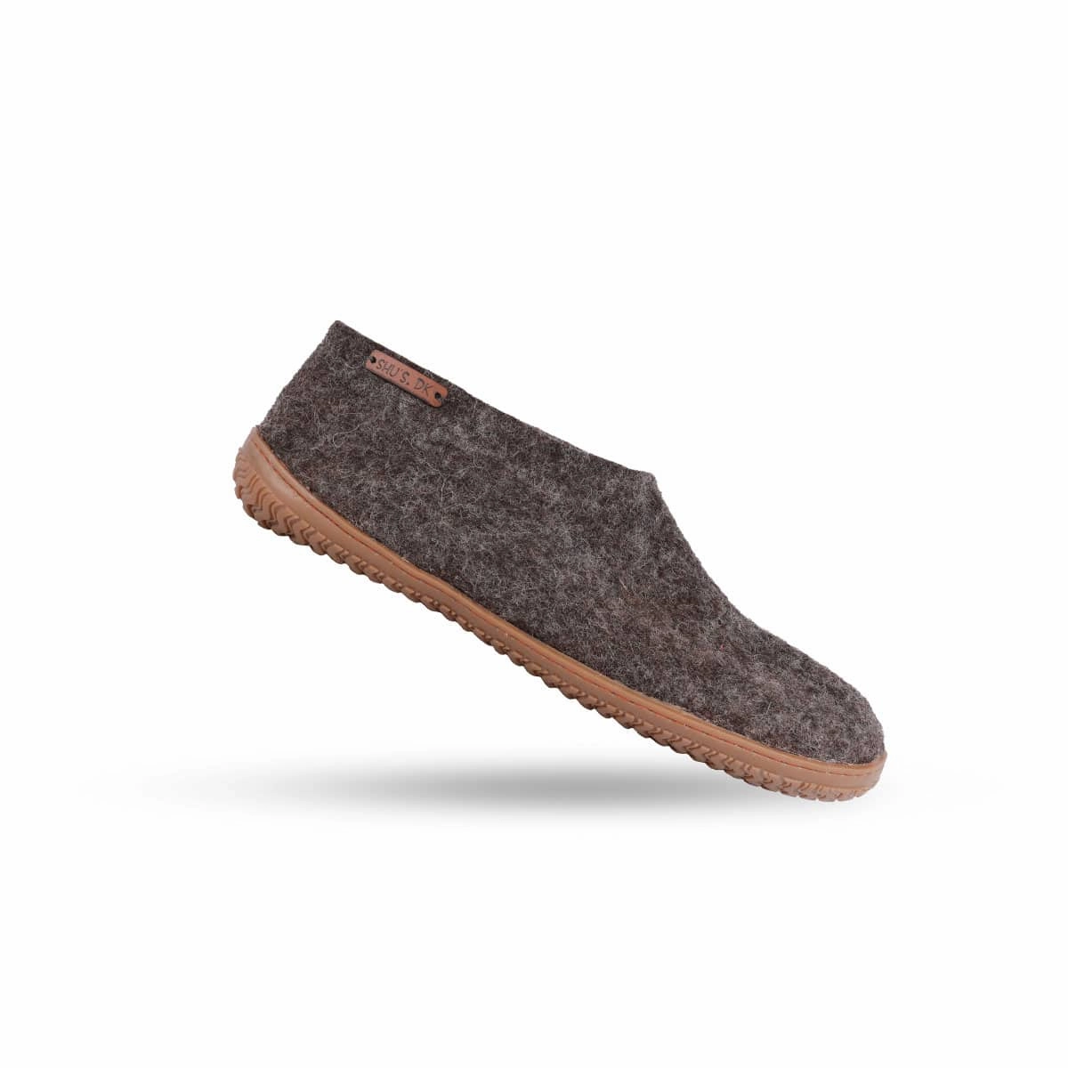 Wollpantoffeln (100% reine Wolle) - Modell Braun mit Gummisohle Unter Bademänteln Eine Posse In Plüsch Pantoffeln