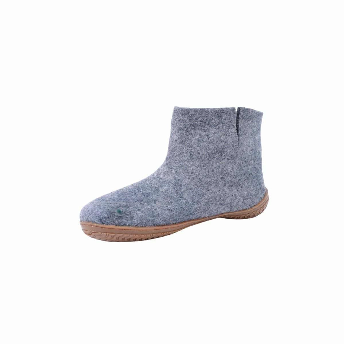 Hippie Pantoffeln Wollstiefel (100% reine Wolle) - Modell Denim mit Gummisohle