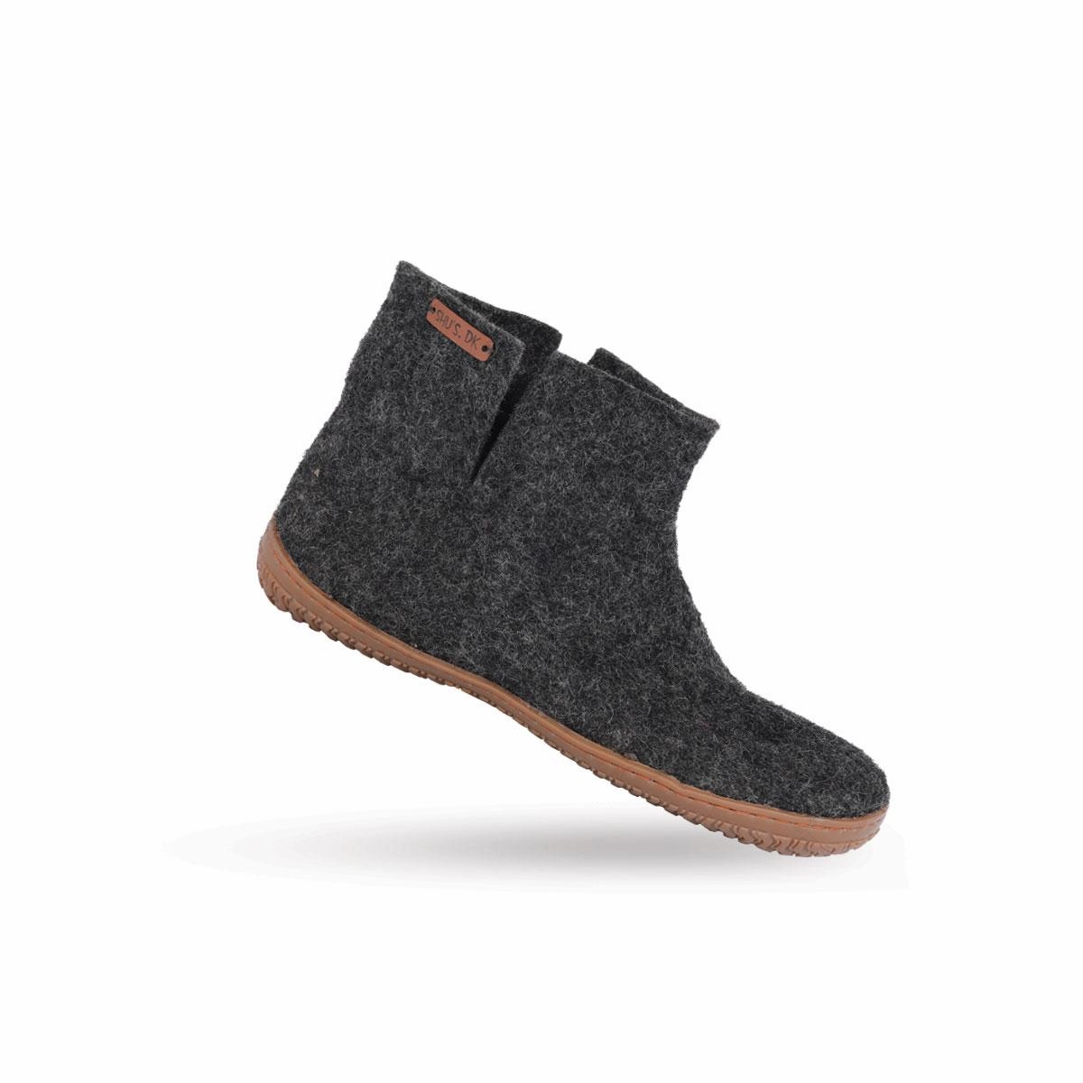 Wollstiefel (100% reine Wolle) - Modell Koks mit Gummisohle Pinguin Pantoffeln