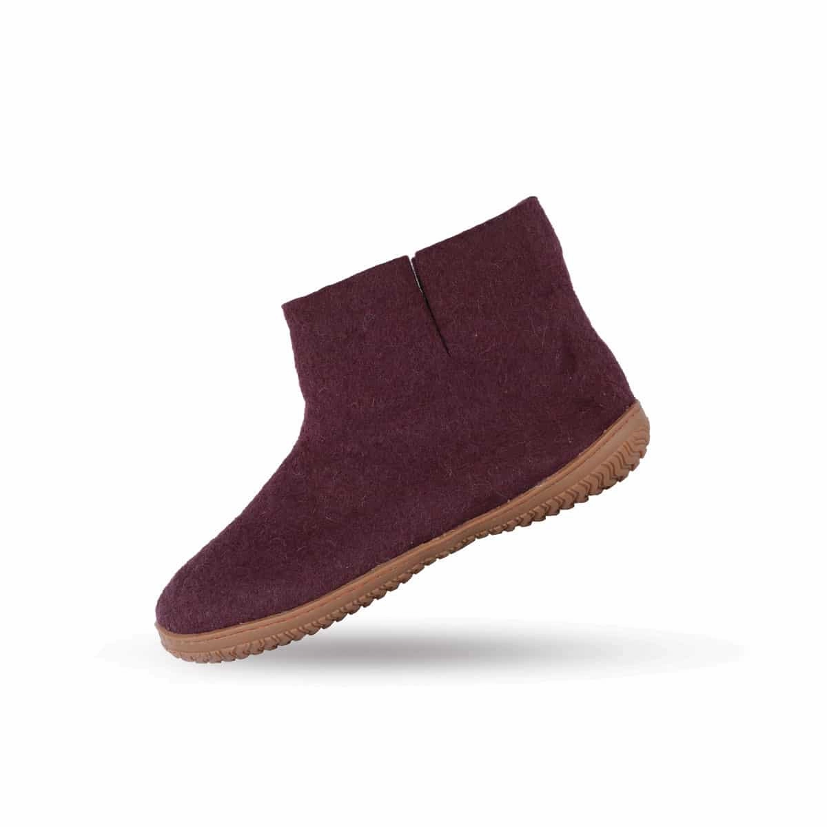 Wollstiefel (100% reine Wolle) - Modell Lila mit Gummisohle Amazon Pantoffeln 45