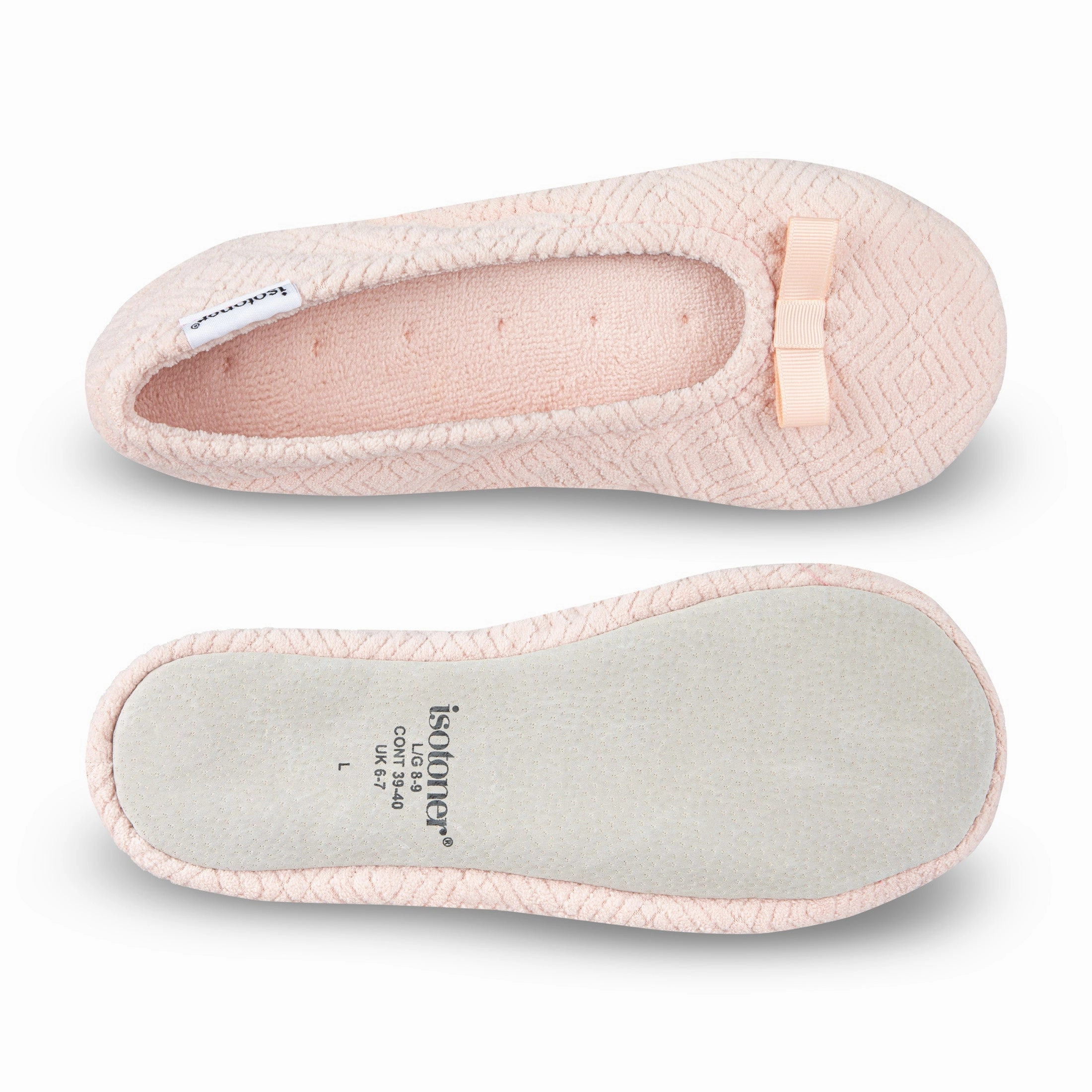 Women's Diamond Microterry Gemma Pillowstep Ballerina Slipper Pantoffeln Smiley