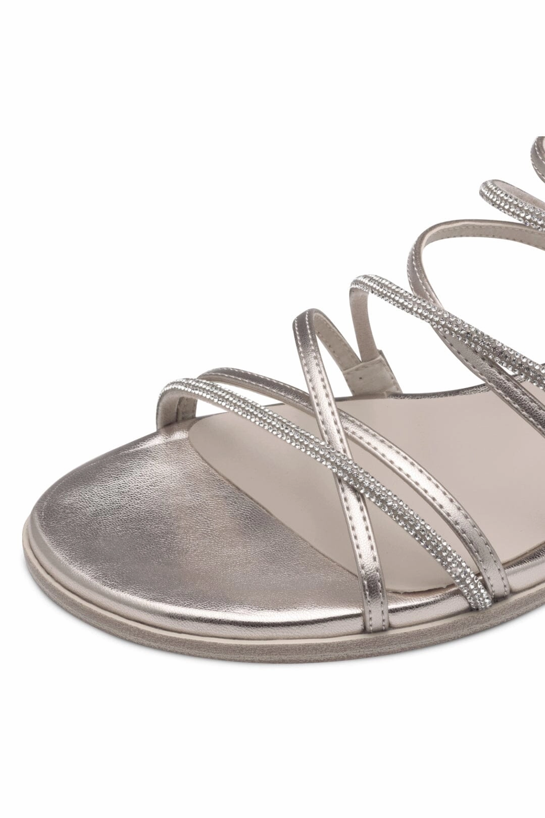 Goldfarbene Braut Sandalen in Riemchenoptik  Tamaris Barfuß Sandalen Leder