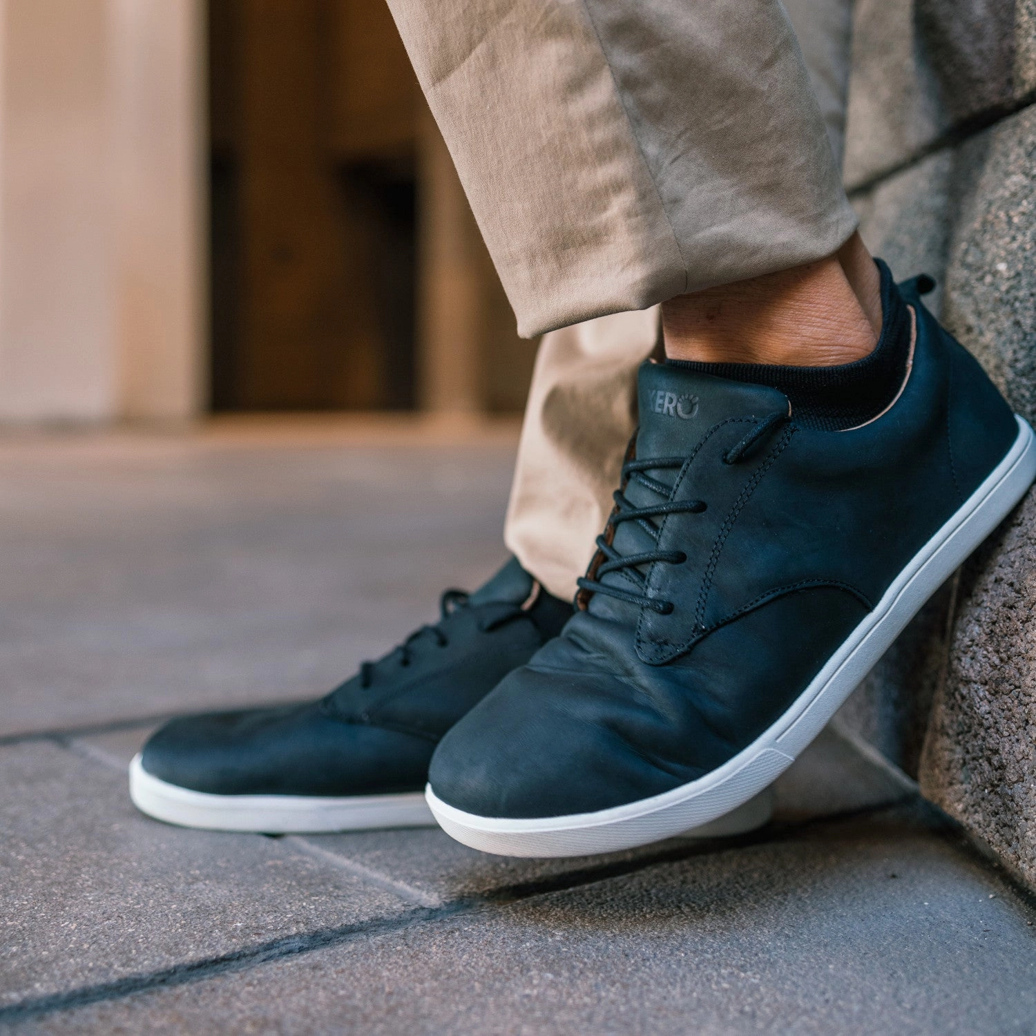 Raue Lederschuhe Pflegen Xero Shoes Glenn - black/white