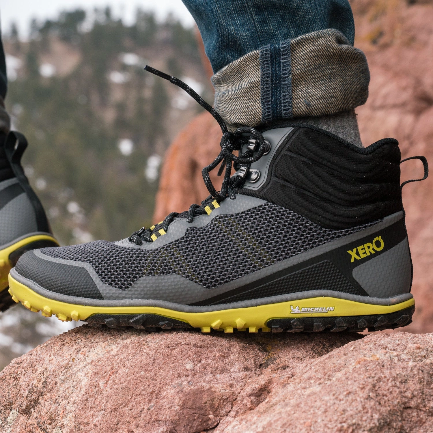 Xero Shoes Scrambler Mid Herren - steel gray sulphur (Restposten) Wanderschuhe Wasserdicht Halbschuhe