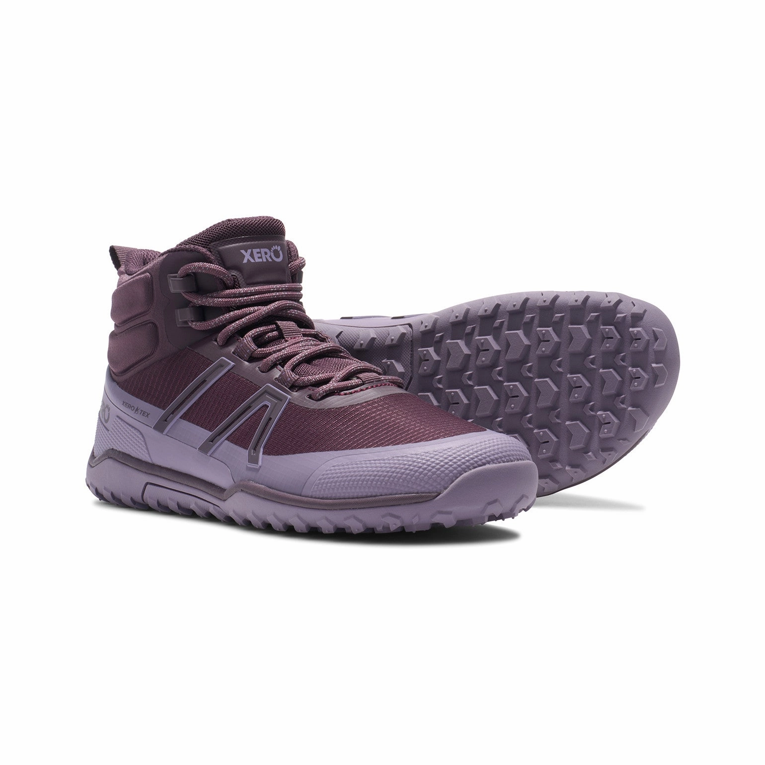 Xero Shoes Scrambler Trail Mid Waterproof Women - plum perfect/sage purple Pflege Wanderschuhe Leder