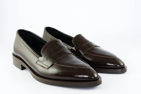 'Timo' in Mahogany Zara Leather Penny Strap Loafers
