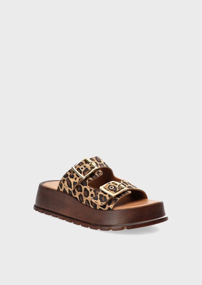 LALA BERLIN Plateau Slider Leo Frottee Pantoffeln Bedrucken